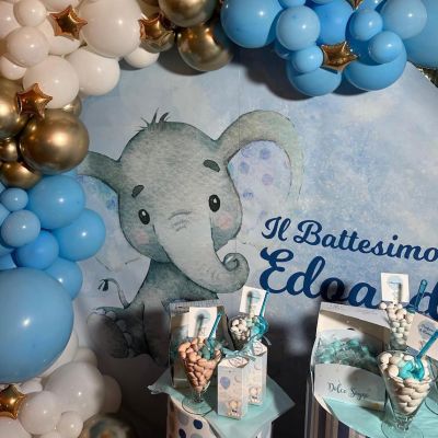 Fondale con grafica personalizzata Battesimo